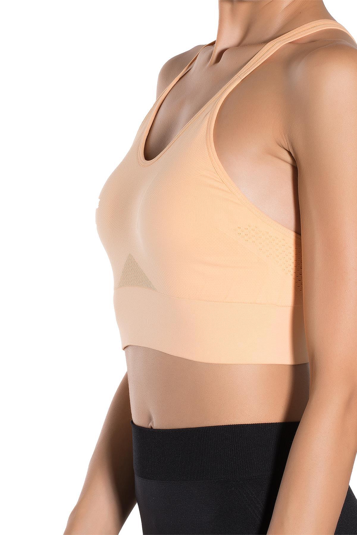 MioFit Fashion Çift Askı Detaylı Destekli Seamless Spor Sütyeni görsel 5