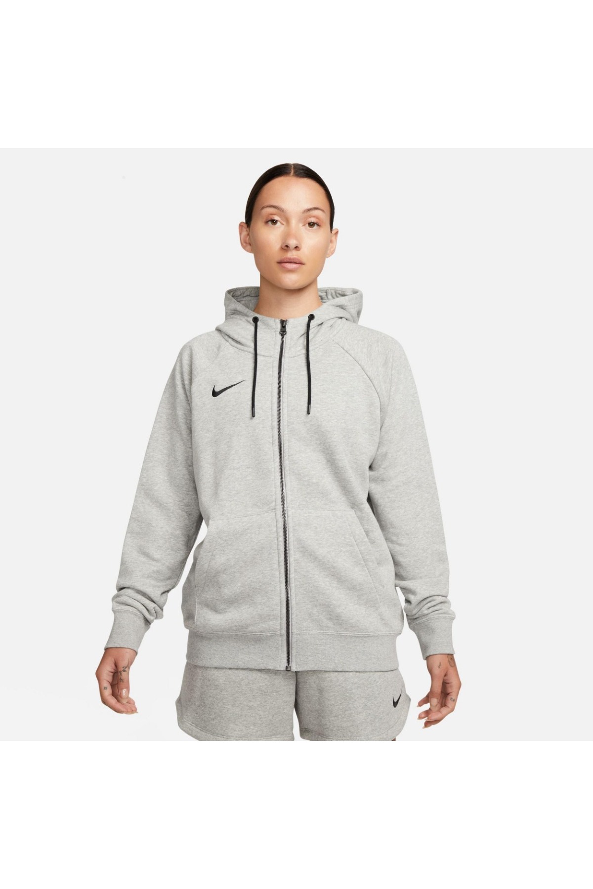 کاپشن کلاه دار خاکستری زنانه Dry Park 20 نایکی سویشرت Nike