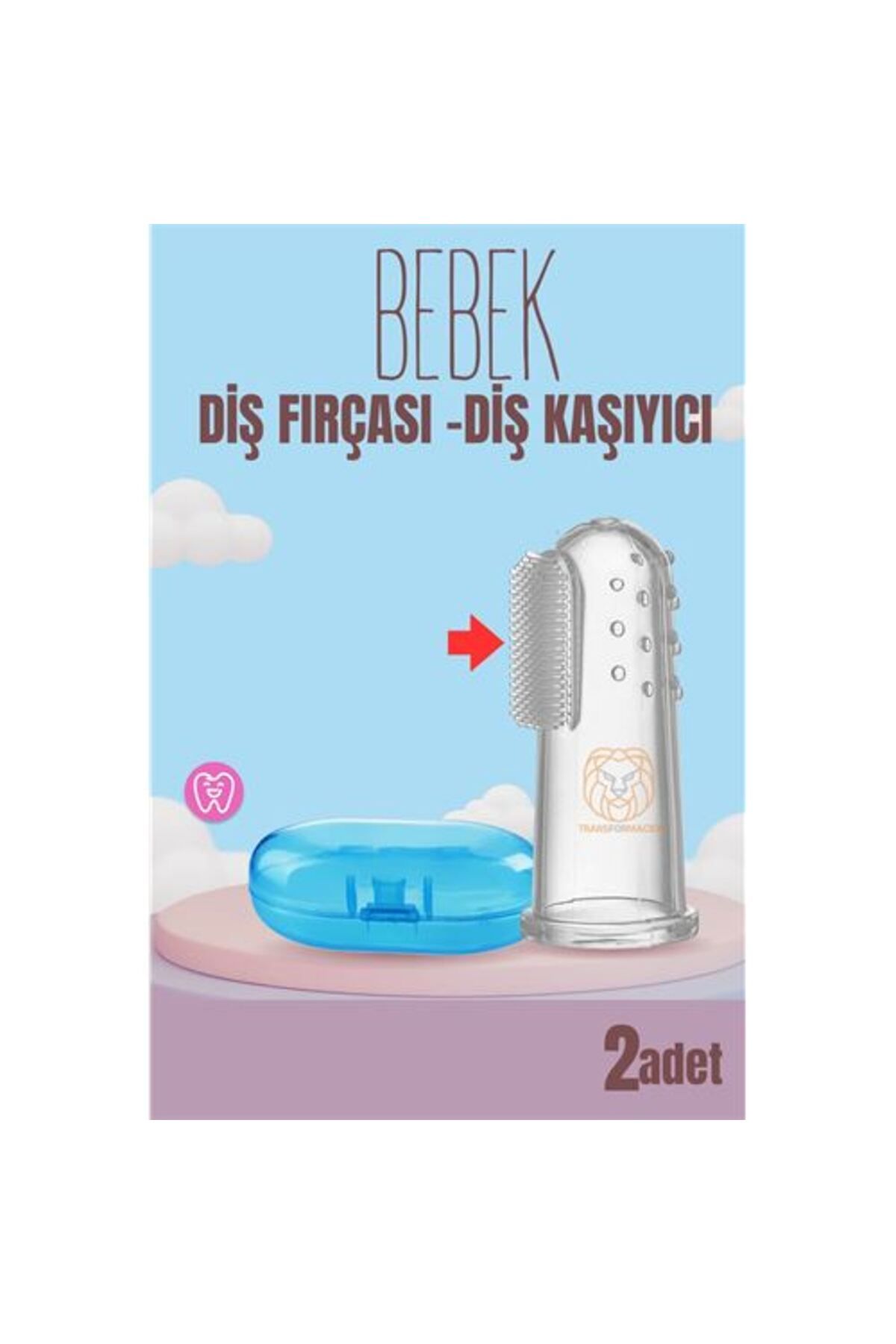 Bebek Diş Fırçası Diş Kaşıyıcı Silikon Kutulu 2 Li Set 334813