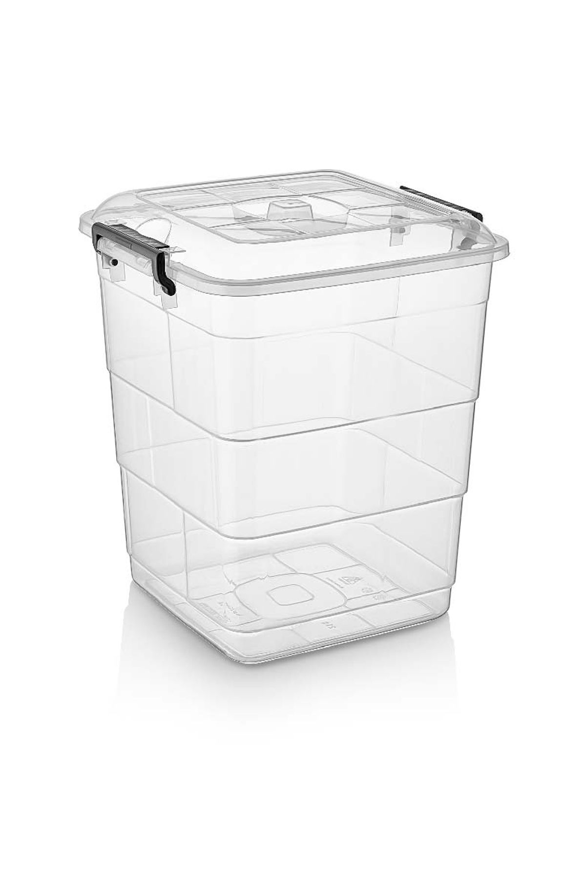 teknotrust Şeffaf Kare Saklama Kutusu, 15 Litre, Plastik, Beyaz Renk, Dayanıklı ve Hafif