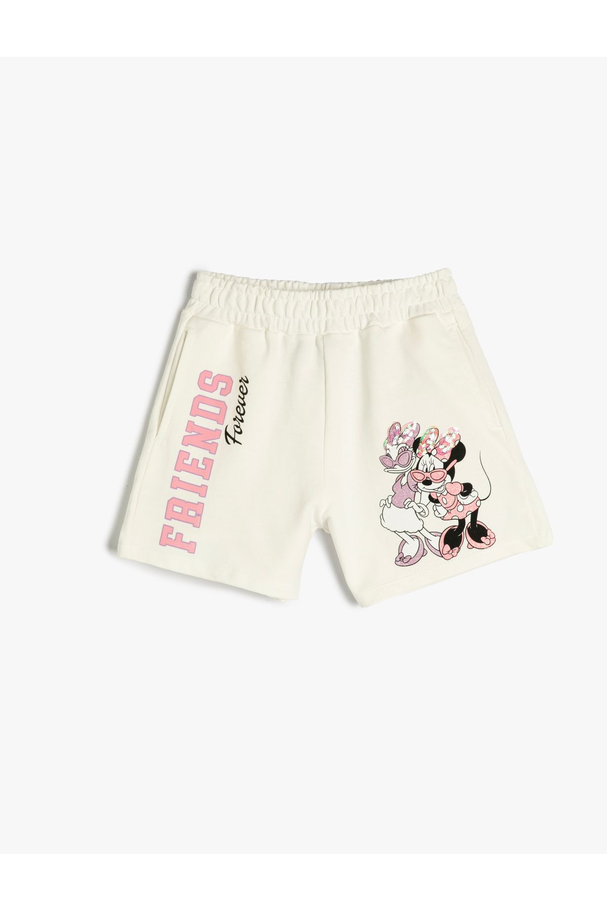 Minnie Mouse Ve Daisy Duck Şort Cepli Beli Lastikli Pamuklu