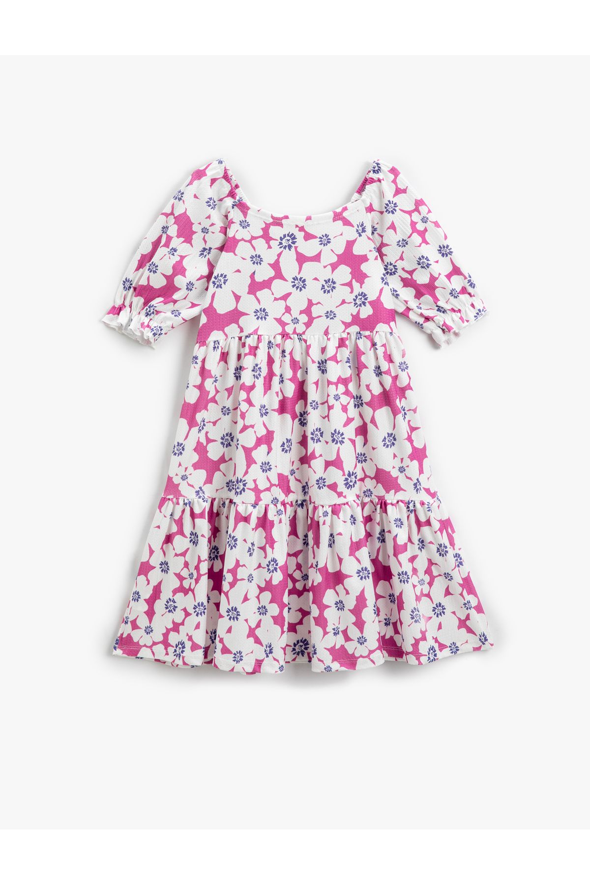 Koton-Dress Floral Ruffle Short Sleeve Layered 2