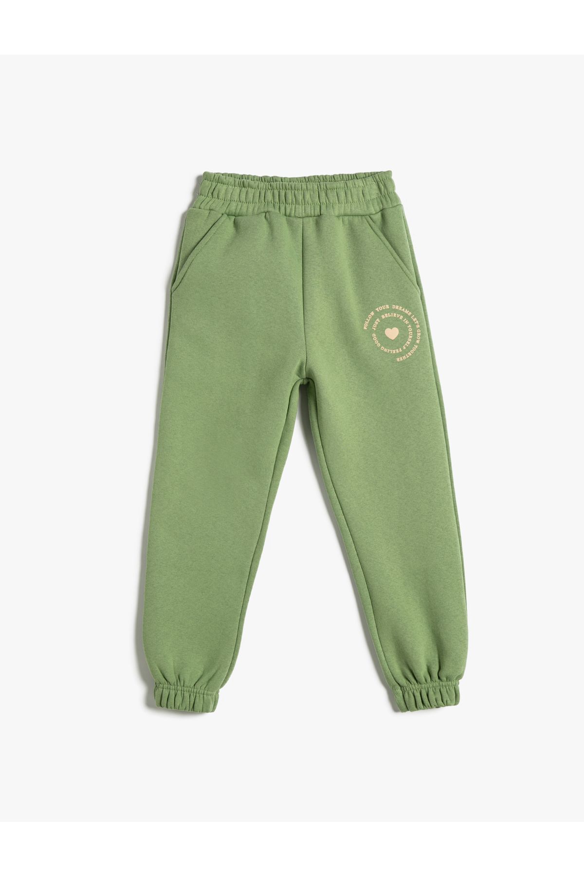 Koton-Jogger Sweatpants Raised Print Λεπτομερής ελαστική μέση με τσέπη 1