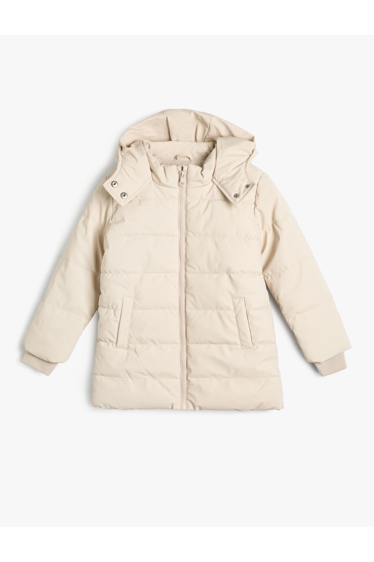 Koton-Oversize Puffer Jacket with Zipper Closure and Elasticated Cuffs 1