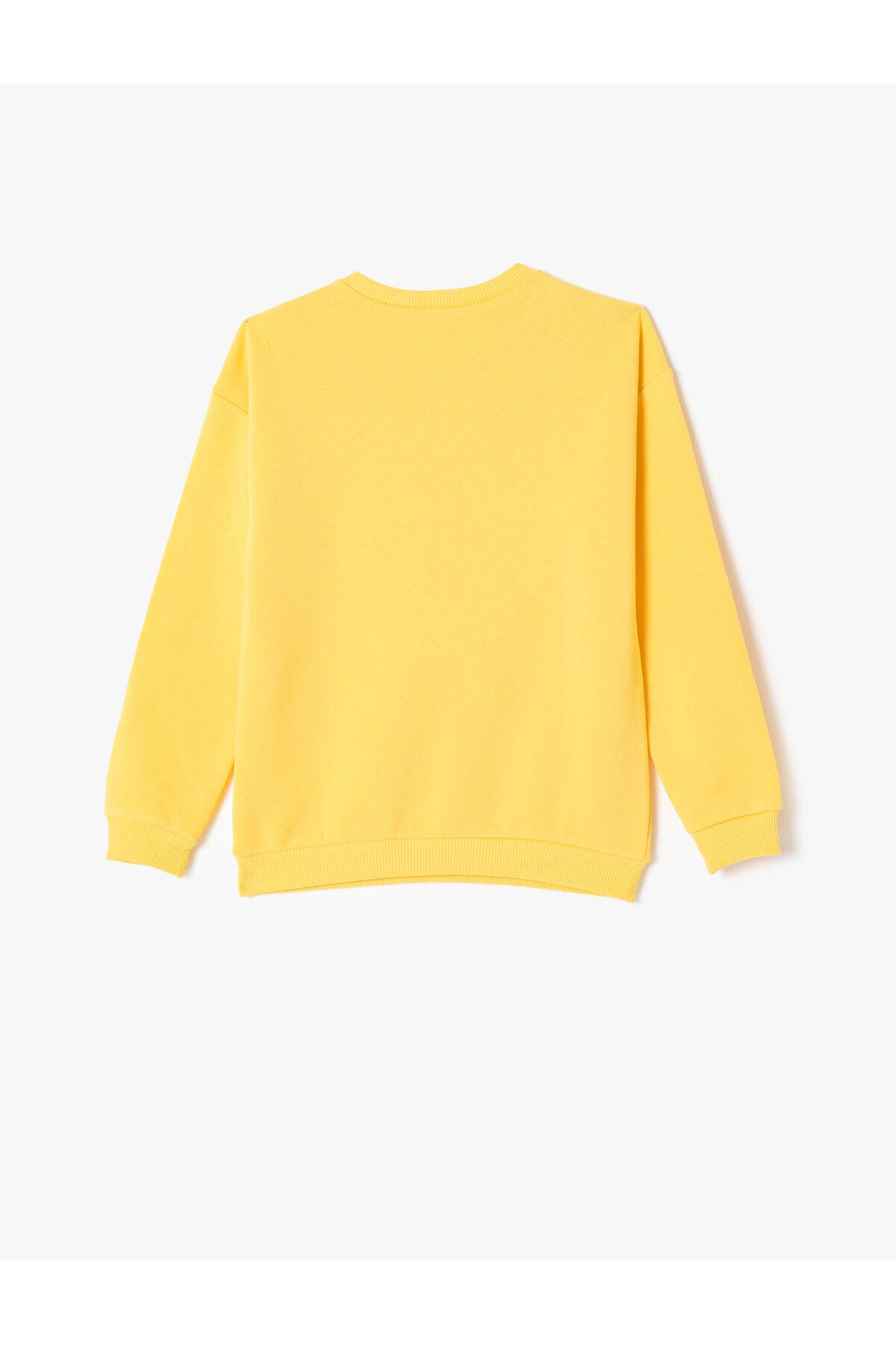 سویشرت زرد زنانه Tweety Sweatshirt دارای مجوز یقه خدمه برجسته Koton