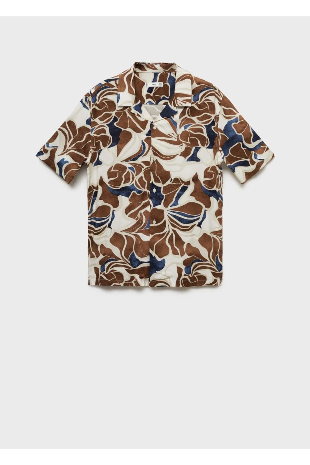 MANGO Man-Regular Cut Fluid Patterned Shirt 3