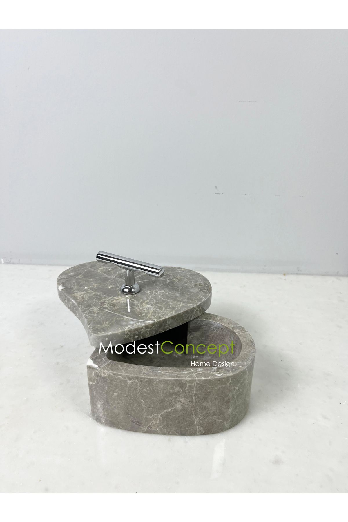 Modestmar-Gray Marble Heart Bowl Silver Handle 2