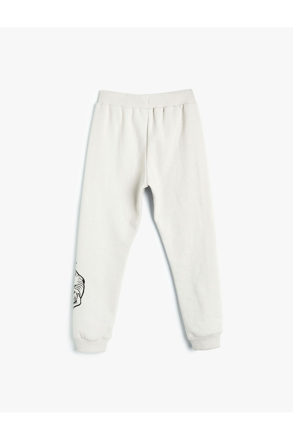 شلوار گرمکن خاکستری مردانه Jogger Sweatcants Tiger Printed Tie Waist Koton