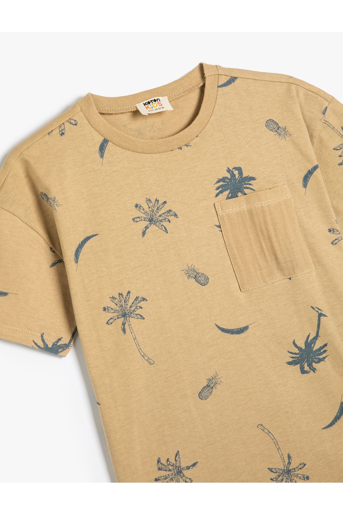 Koton-T-Shirt Palm Tree Printed Short Sleeve Crew Neck Cotton 3