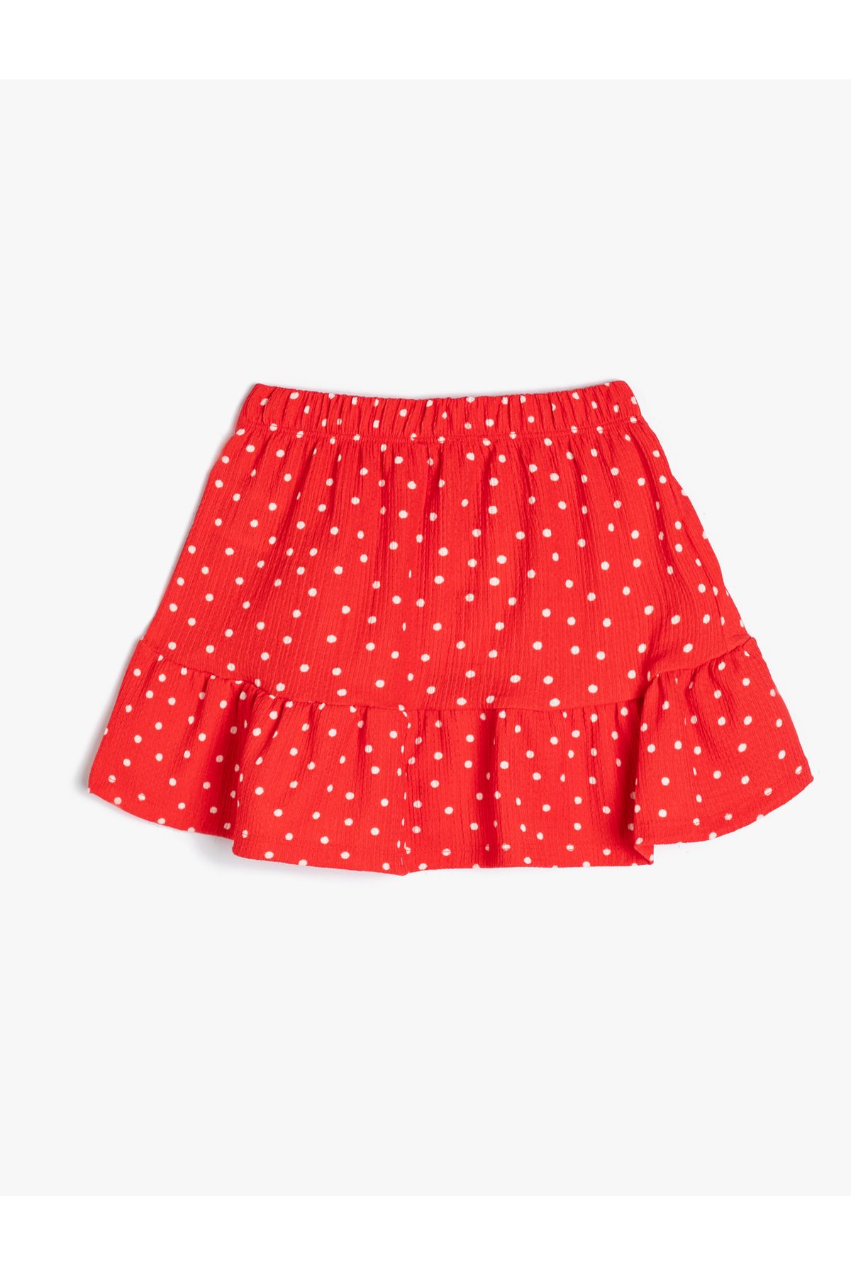 Koton-Mini Skirt Frilled Tiered Elastic Waist Polka Dot 2