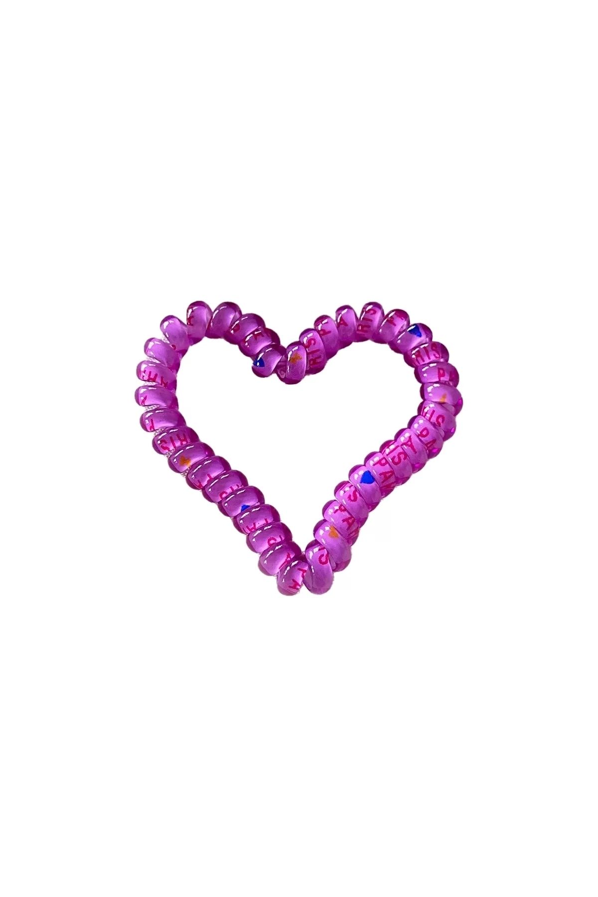 little Luv-Purple Color Heart Spiral Rubber Buckle 1