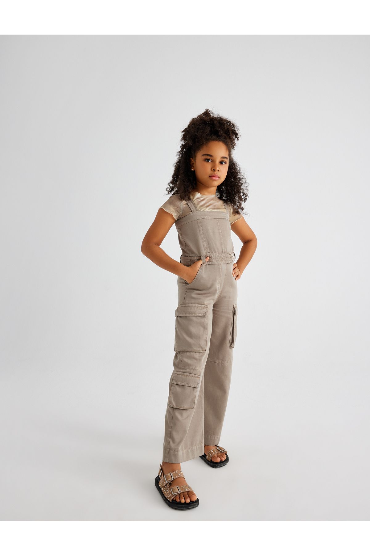 Koton-Full Length Cargo Pocket Strappy Jumpsuit 1