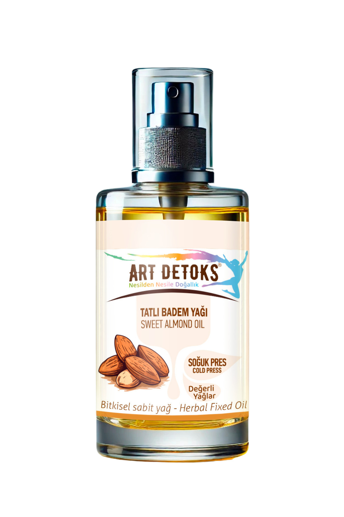Art Detoks Tatlı Badem Yağı 30 ML Pompalı Kolay Kullanım Cep Boy
