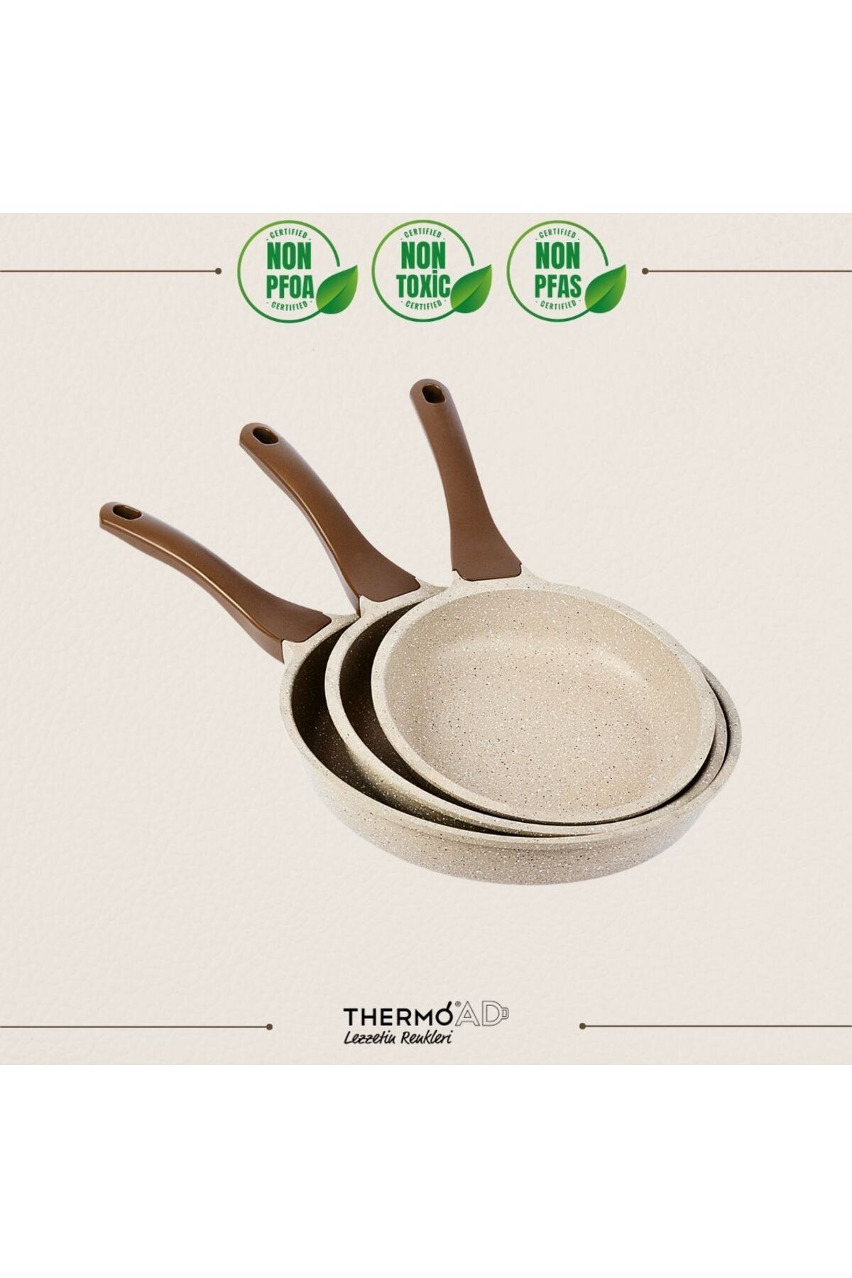 ThermoAD 3-Piece Pan Set Mink - 20 Cm 24 Cm 28 Cm