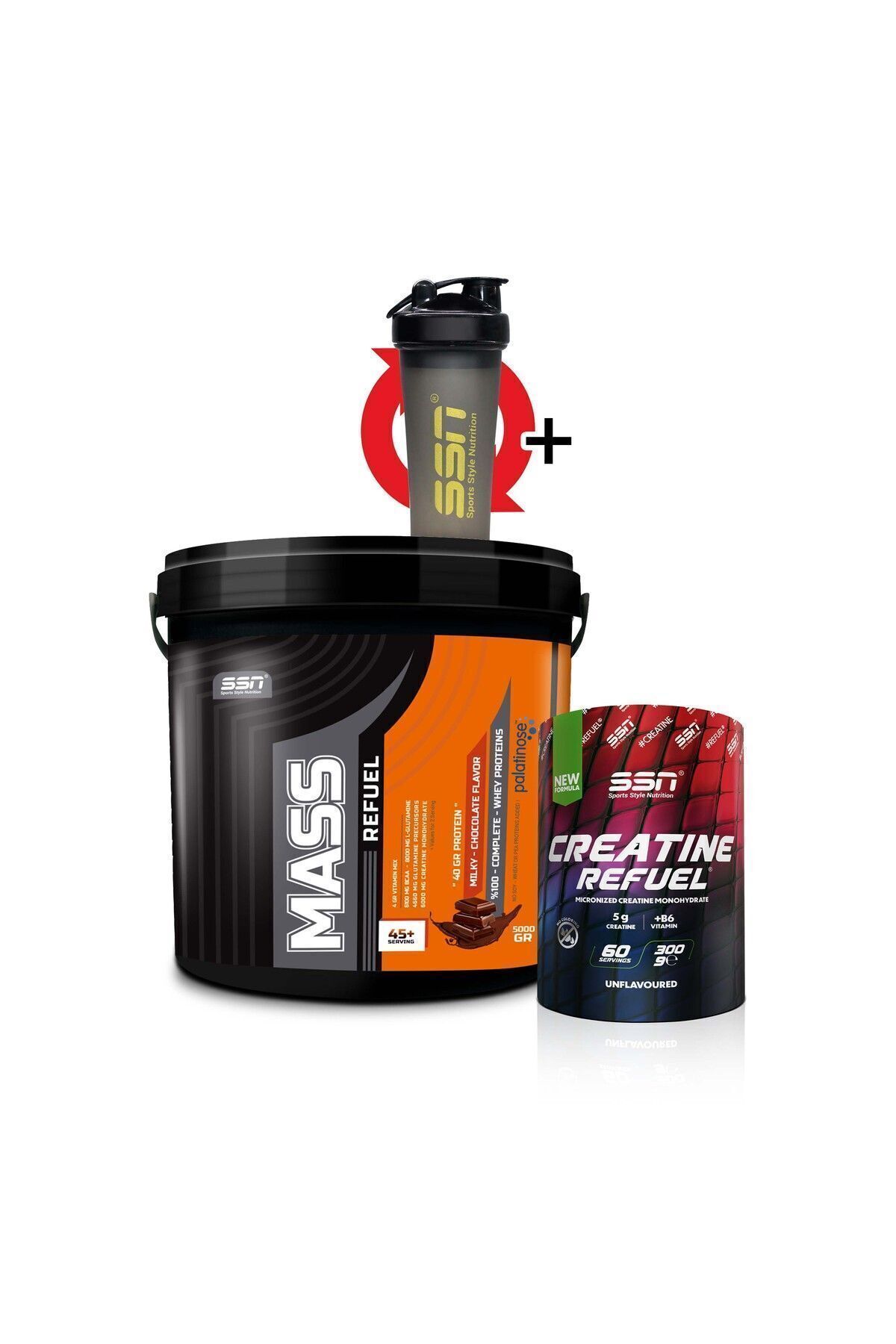 SSN Sports Style Nutrition Hacim Kilo Kombinasyonu 2 (Mass 5 Kg + Creatine)