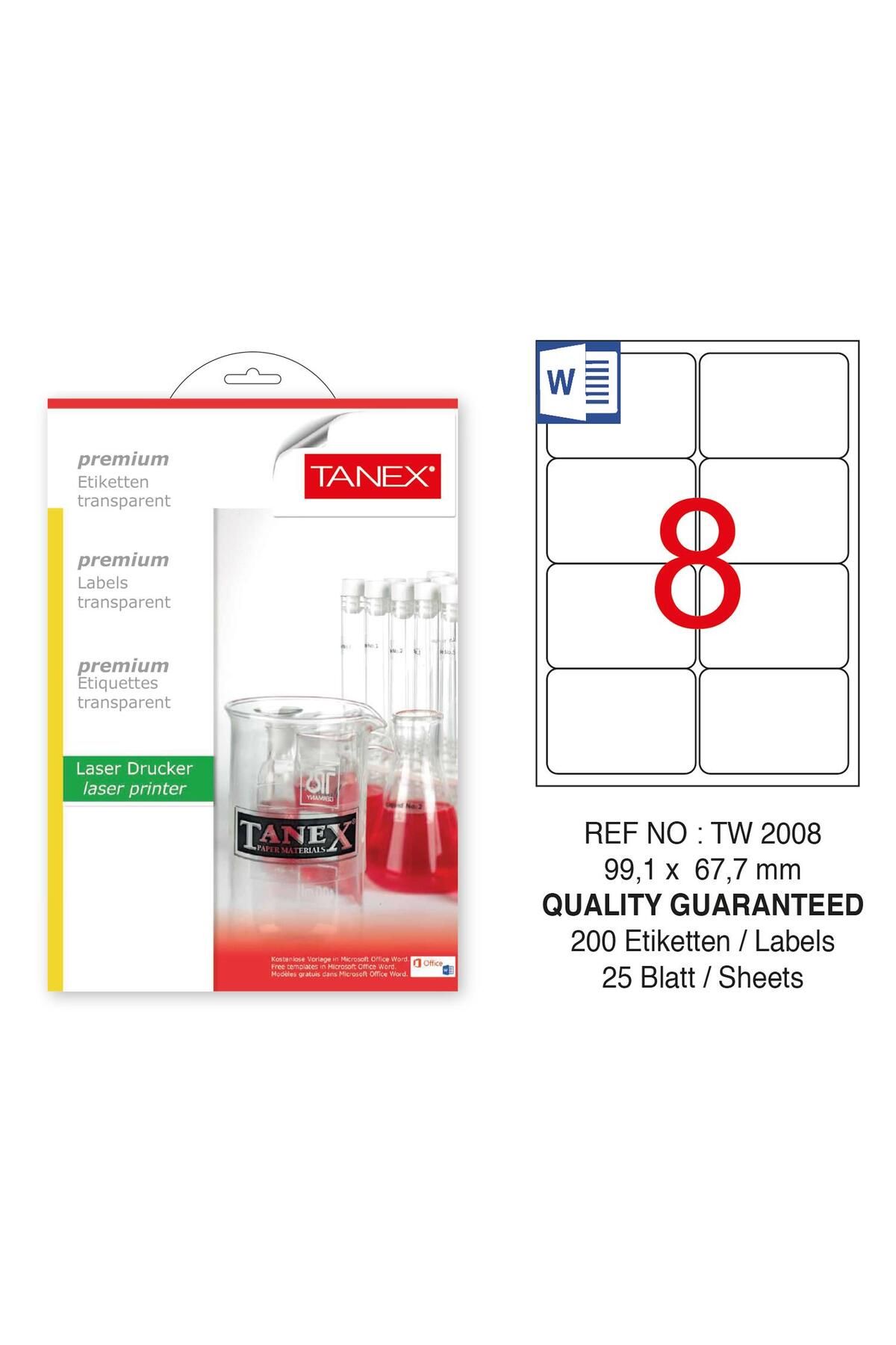 Tanex-Tw-2008 99,1x67,7mm Διαφανές αυτοκόλλητο λέιζερ 200 τεμάχια 1