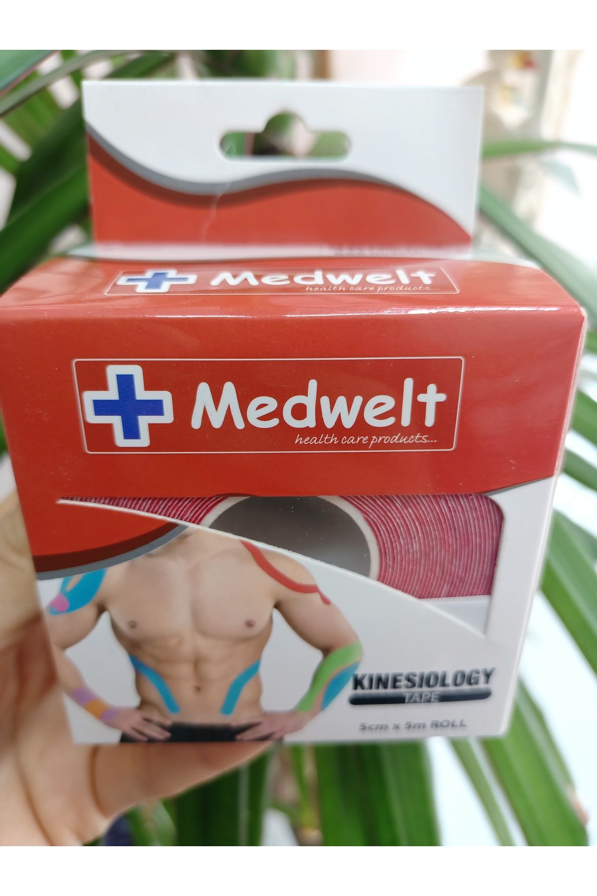 MEDWELT Kırmızı Knesiotape Kinesiobant Ağrı Bandı 5m