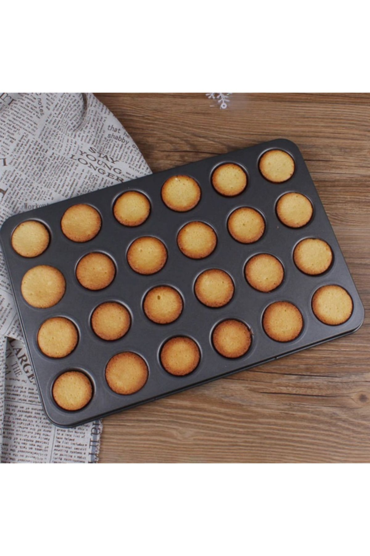 Multiamo-Muffin Cake Mold 24-Piece Cupcake Cookie Pie Mold 24 Capsule Fireproof Baking Tray 35x27 cm 1