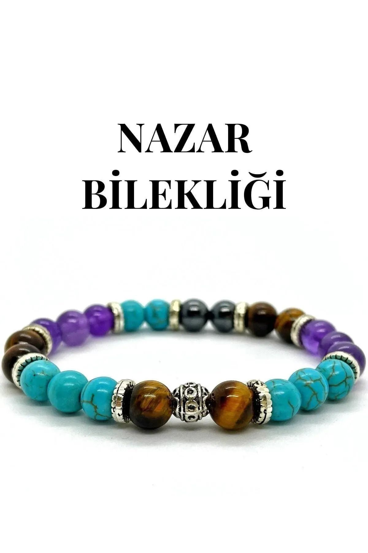 Zümrüdüanka Stone Doğaltaş 7 Çakra Bilekliği Ametist-lapis-turkuaz-aventurin-kaplangözü-sitrin-jasper