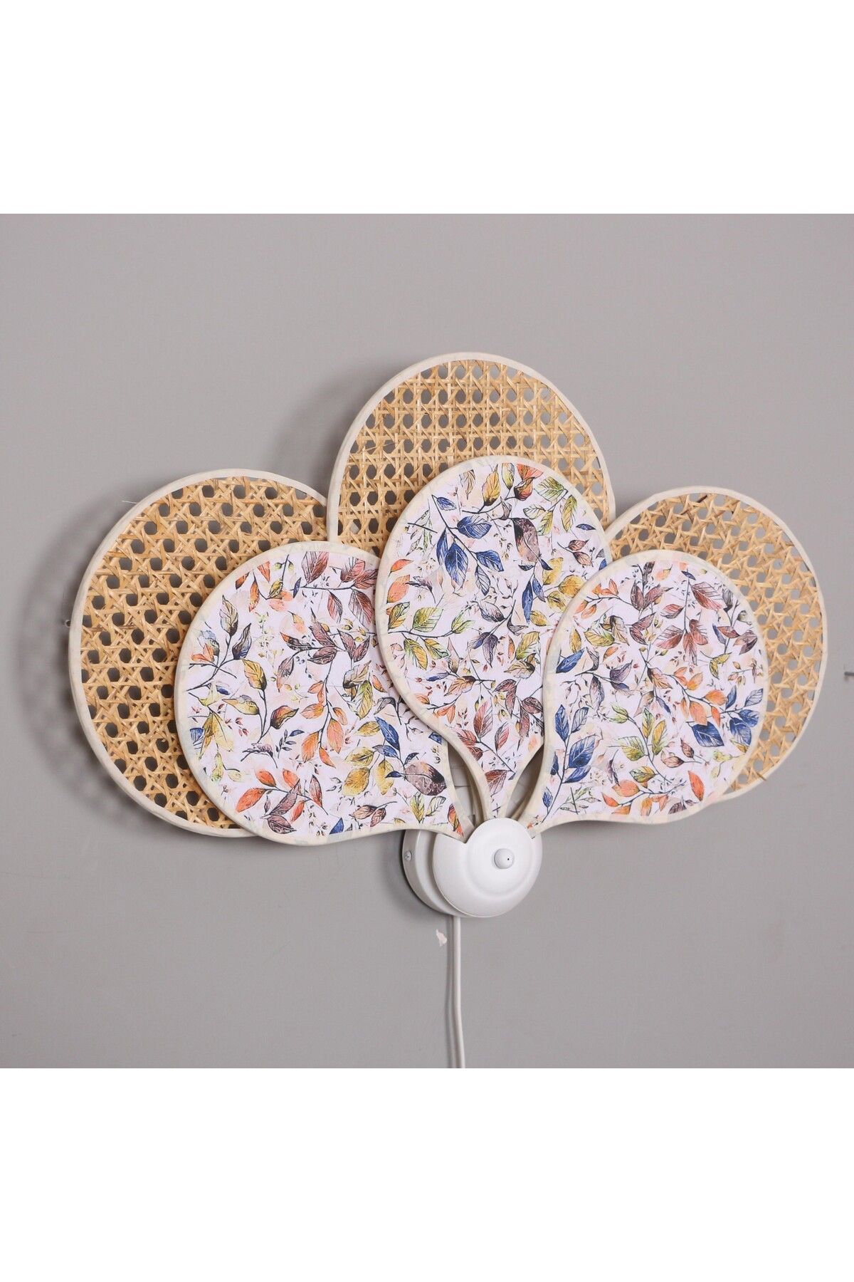 Mylamp-New Daisy Natural Hazeran & Linen Fabric Sconce 6