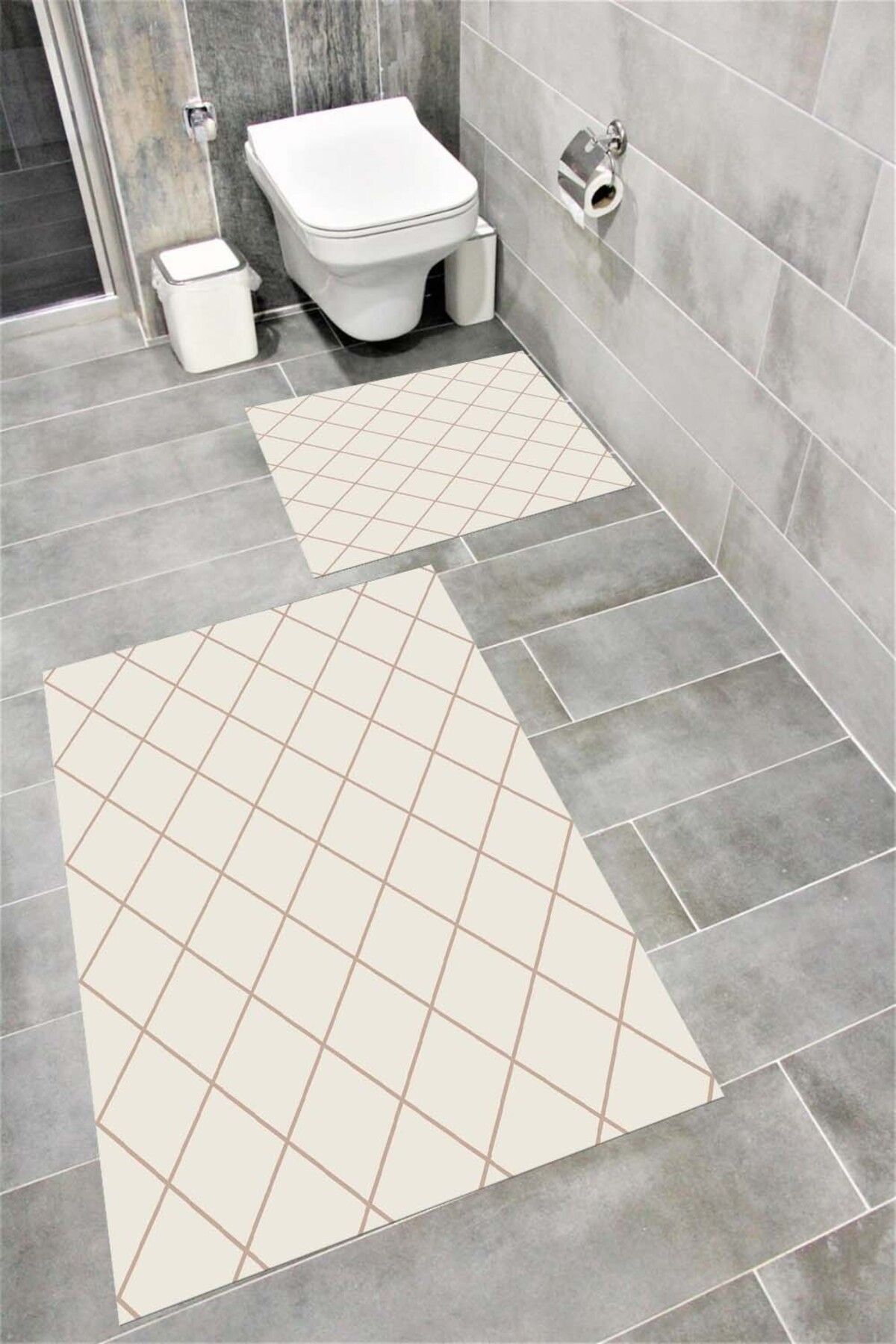 Bordo Halı Su Emici Yumuşak Kaymaz Taban Sünger Dolgulu Yıkanabilir Dekoratif Banyo Paspası-1162