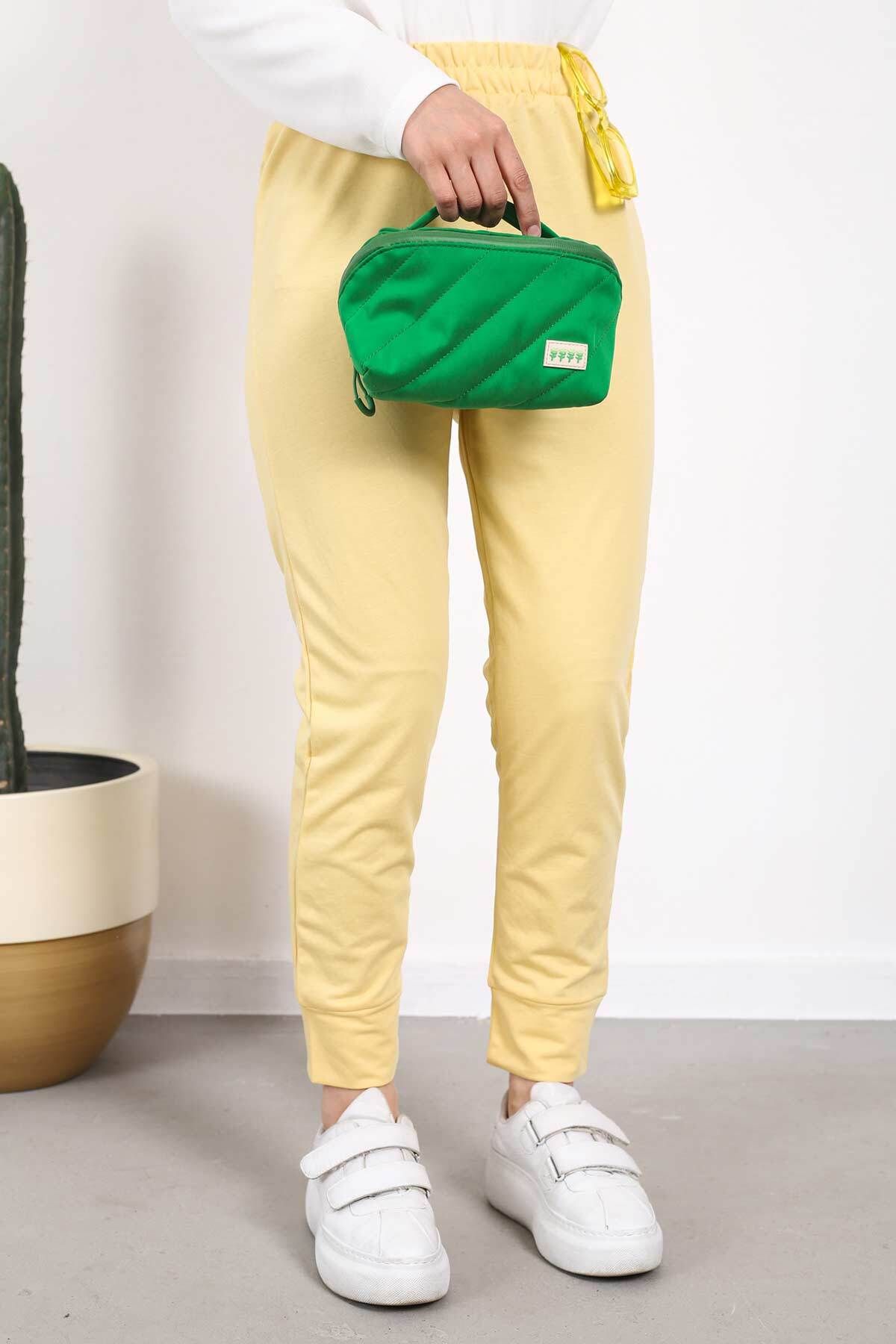 İmajButik-Yellow High Waist Sweatpants 1