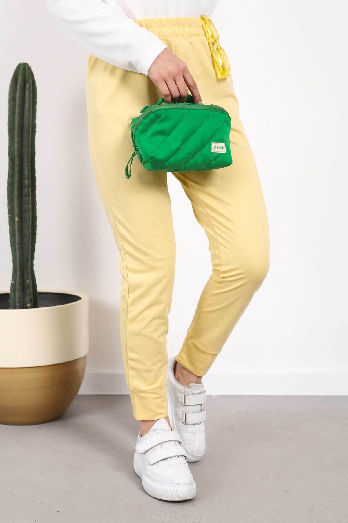 İmajButik-Yellow High Waist Sweatpants 4