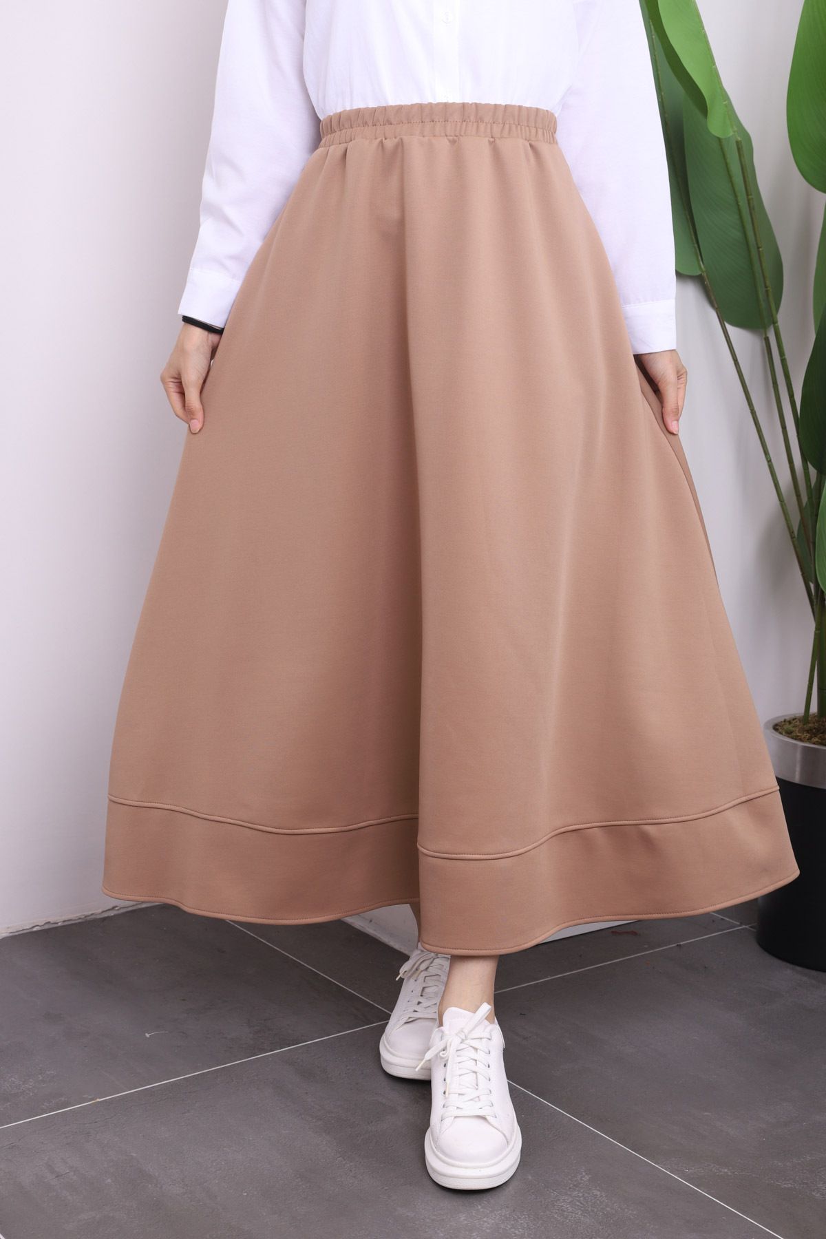 İmajButik-تنورة واسعة بجيوب من فرو المنك 2