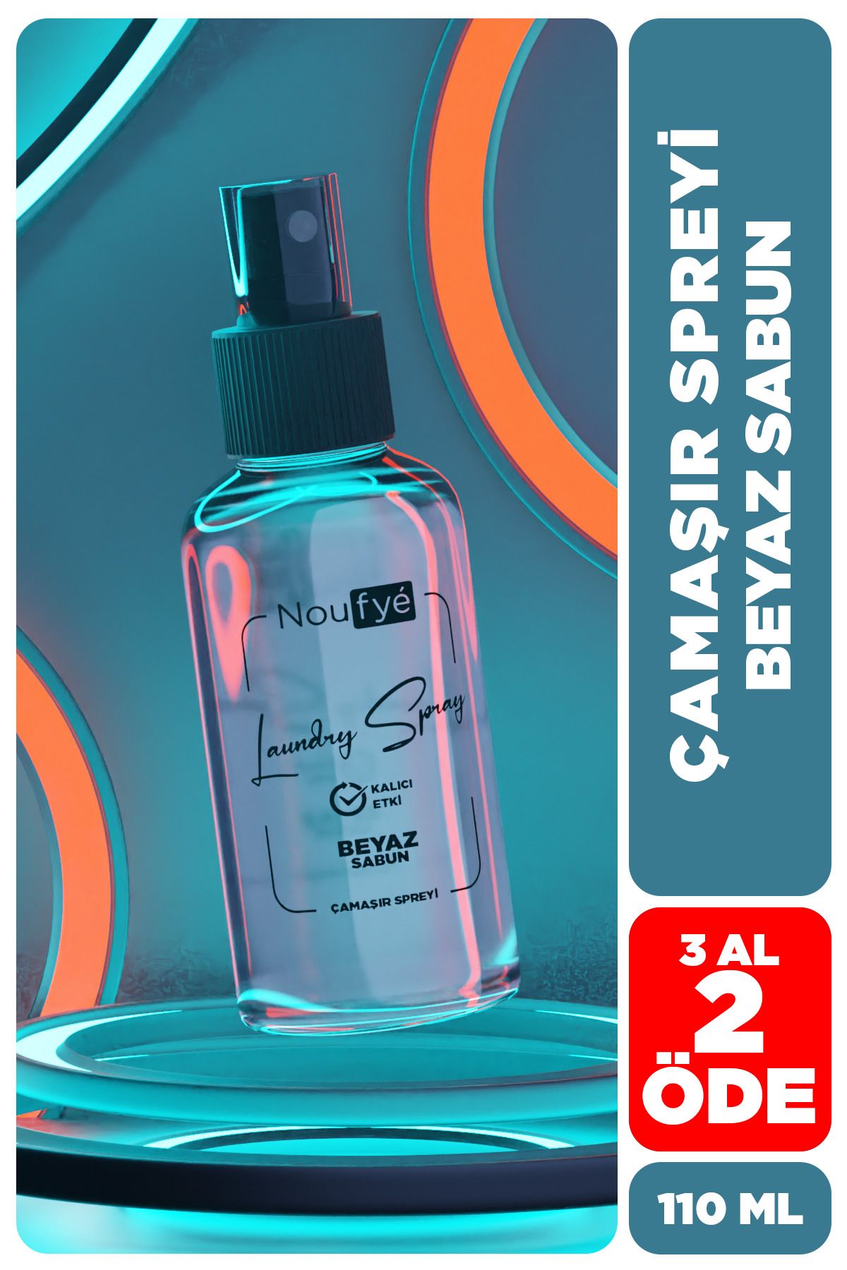 NOUFYE Beyaz Sabun Çamaşır Ve Giysi Spreyi & Çamaşır Kokusu 110 ml