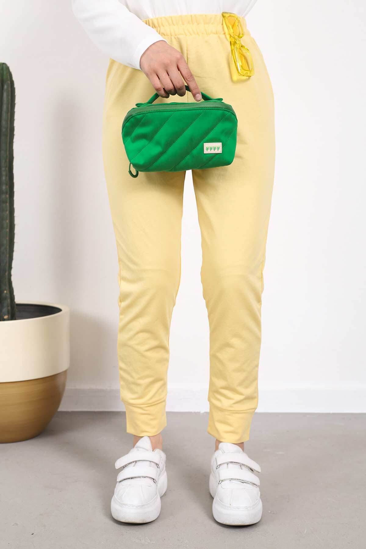 İmajButik-Yellow High Waist Sweatpants 2