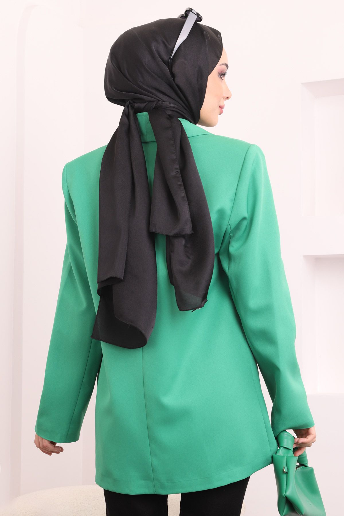 İmajButik-Green Lined Blazer Jacket 4