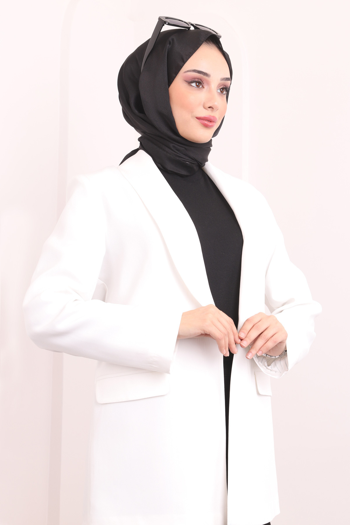 İmajButik-Μπουφάν Blazer με Λευκή Φόδρα 3