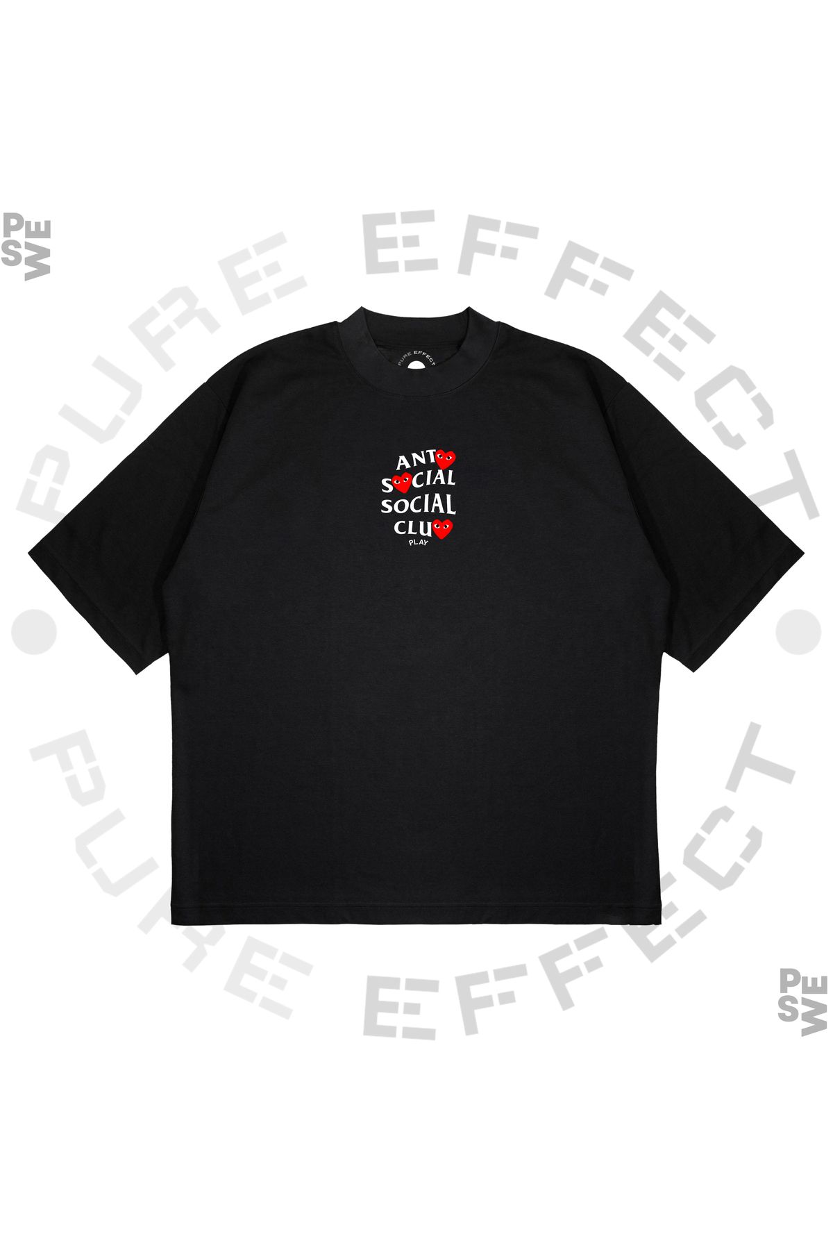 PURE EFFECT-Anti Social Club - Unisex Oversize T-Shirt 100% Cotton, Heart and Breathable 1