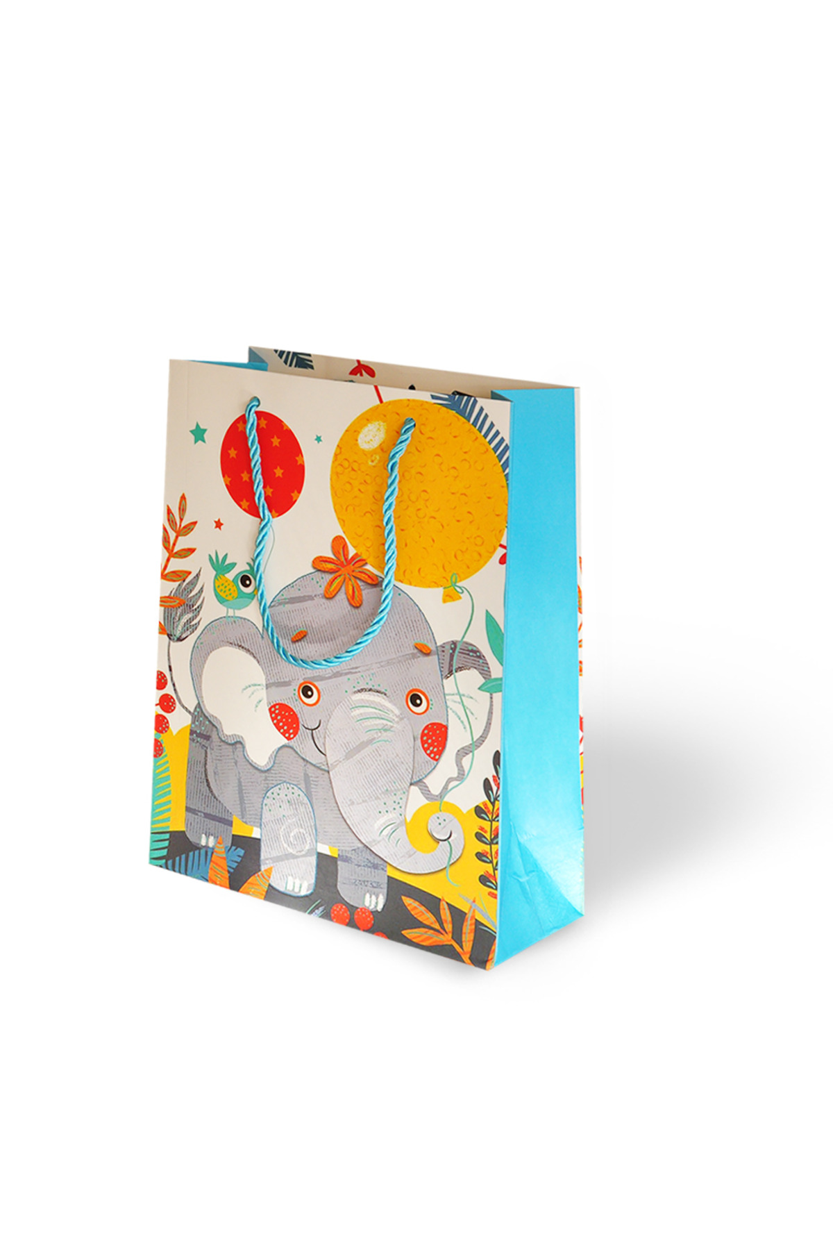 kidspartim Lüks Karton Çanta Hayvanlar Alemi Yaldızlı Baskılı Balon Temalı 18x24 cm fotoğrafı 2 (önizleme)