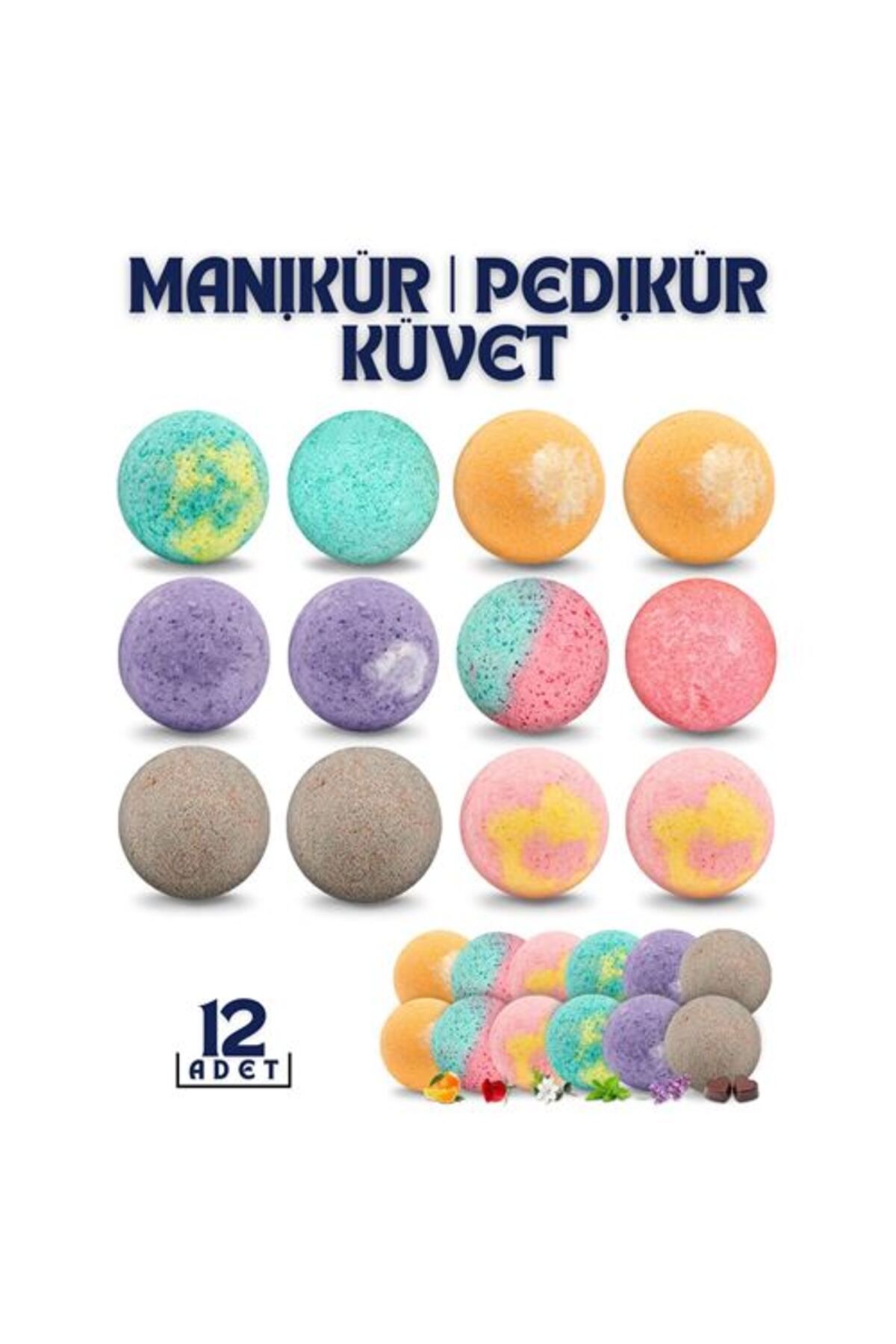 Takaz Global 12 ADET Pedikür Manikür Banyo Bombası Topu