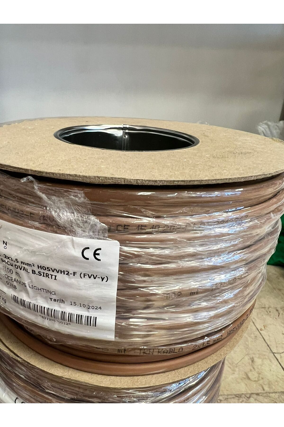 OceanusLighting 100 Metre 2x1,5mm Tekne Karavan Kablosu Yassı Kahverengi Kalaylı Kablo - Marin Kablo TURK LOYDLU