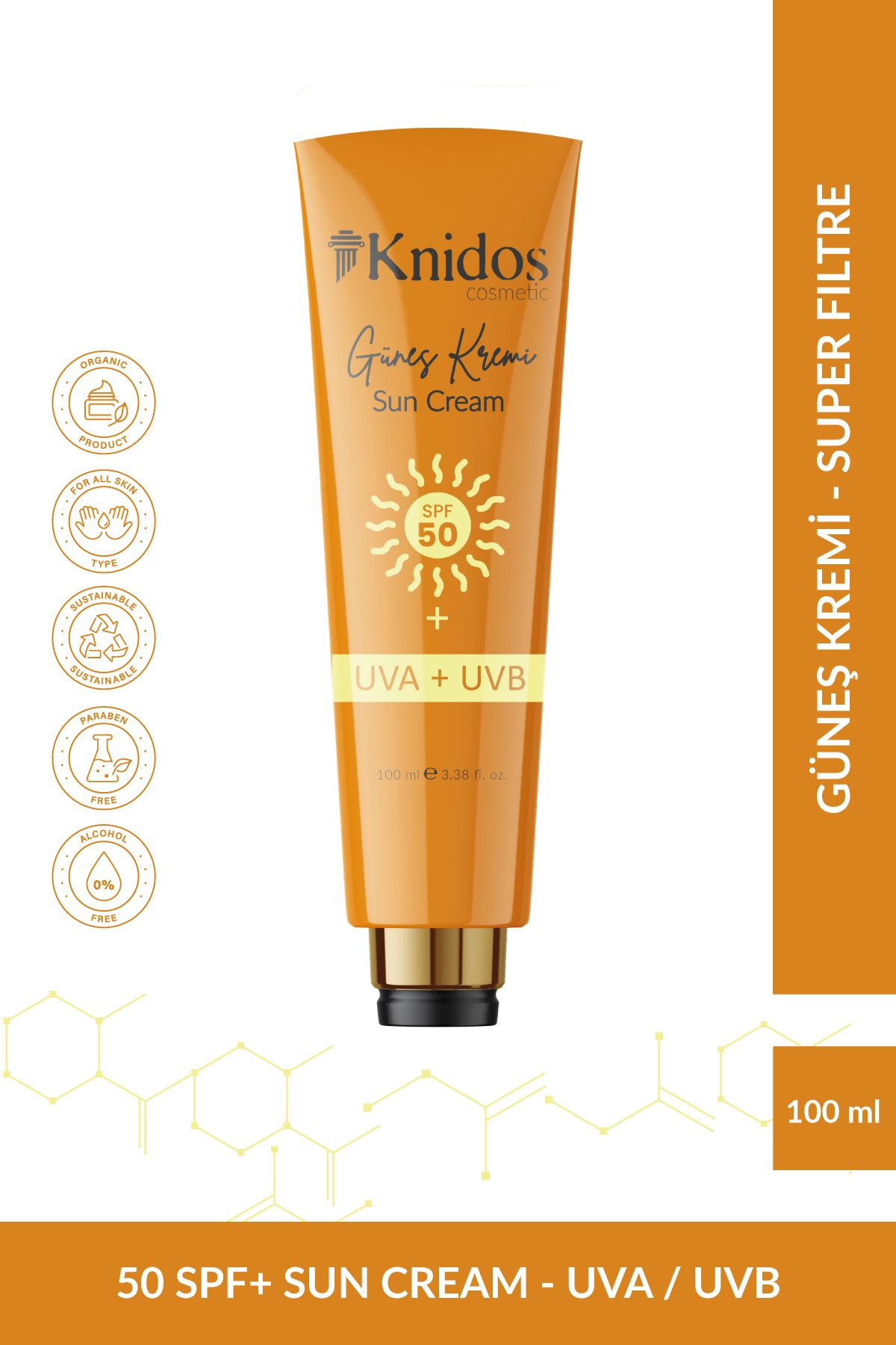 ضدآفتاب KNIDOS COSMETIC 50 SPF ضد لک 100 میلی لیتر