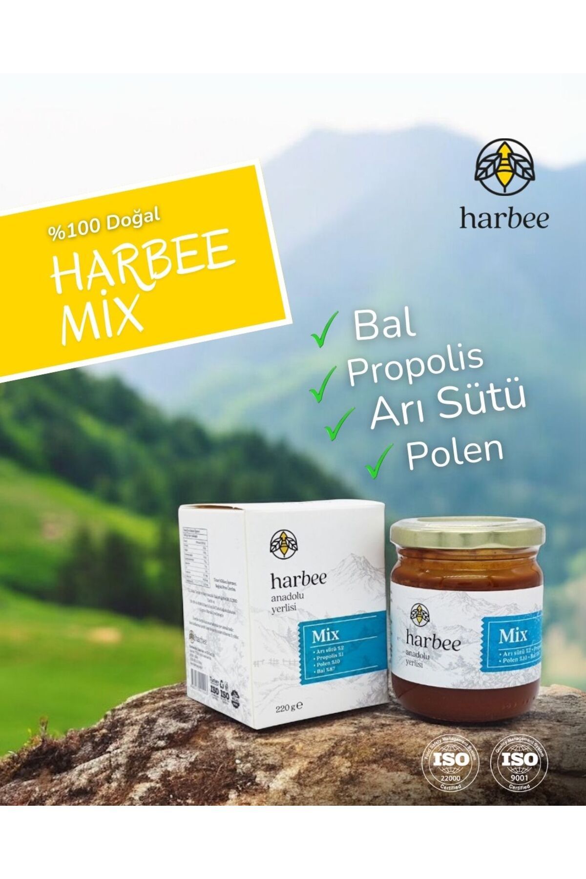 Har-Bee Mix | Bal - Propolis - Arı Sütü - Polen Karışımı