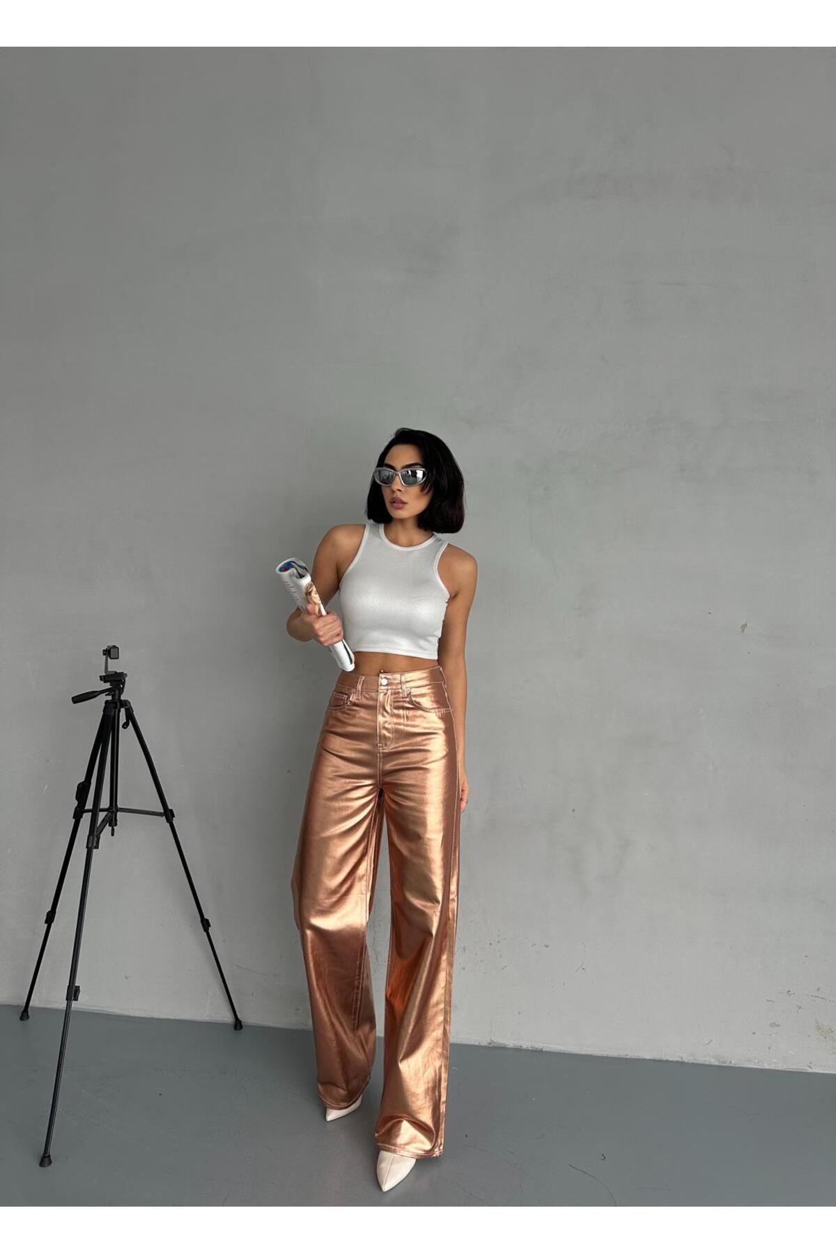 Zeo Basic-Bronze Color Printed Pants 8