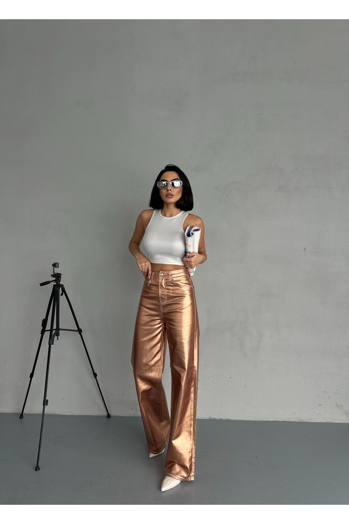 Zeo Basic-Bronze Color Printed Pants 3