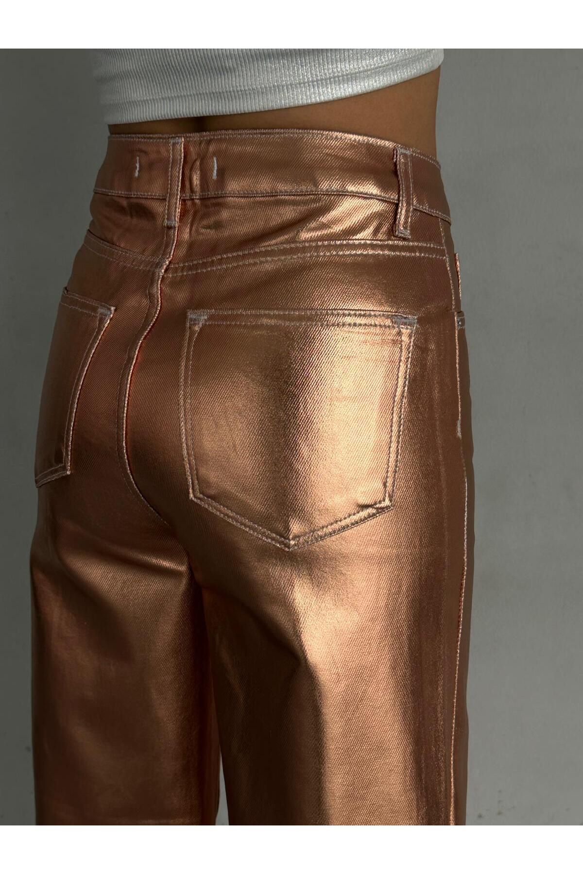 Zeo Basic-Bronze Color Printed Pants 4