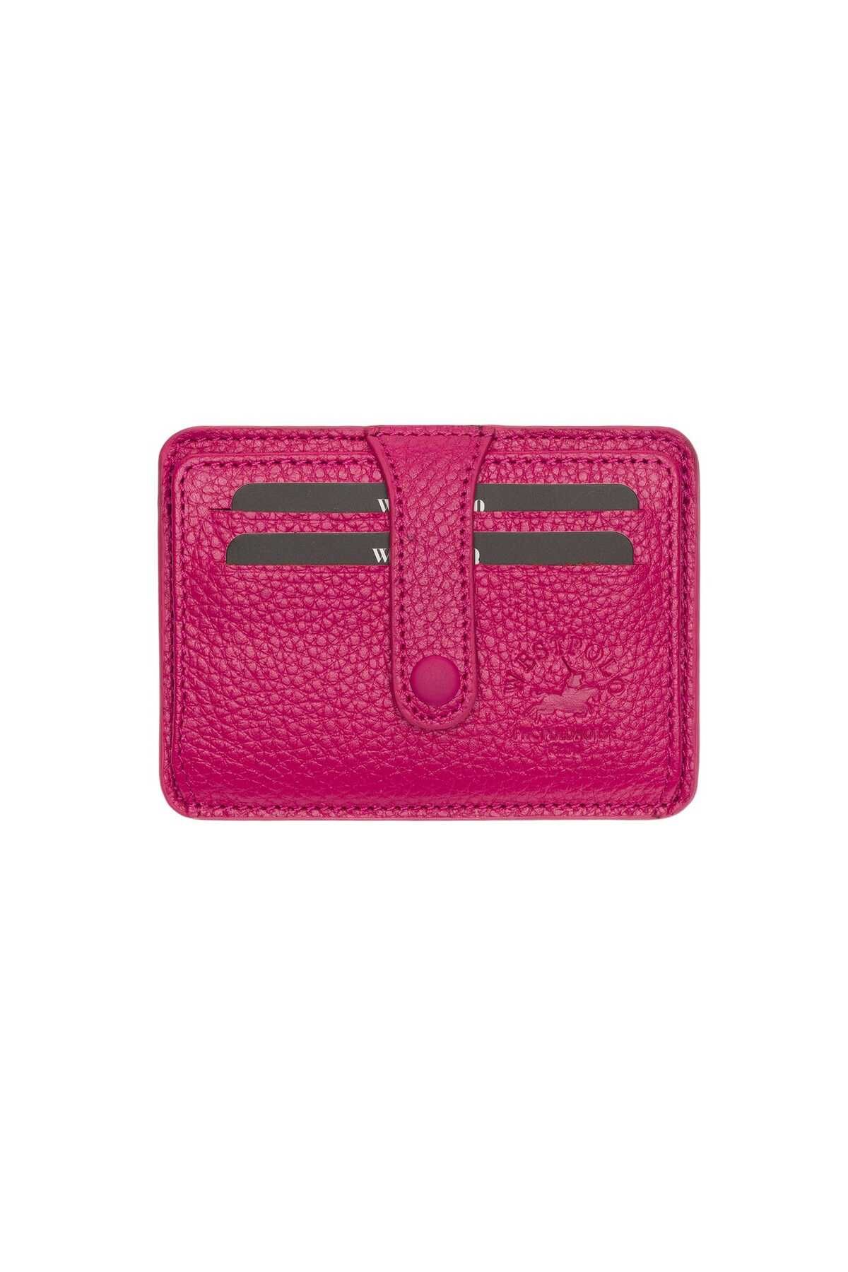 Westpolo-Fuchsia Genuine Leather Unisex Card Holder - with Plenty of Card Holders, Paper Money Compartment Tr115 2