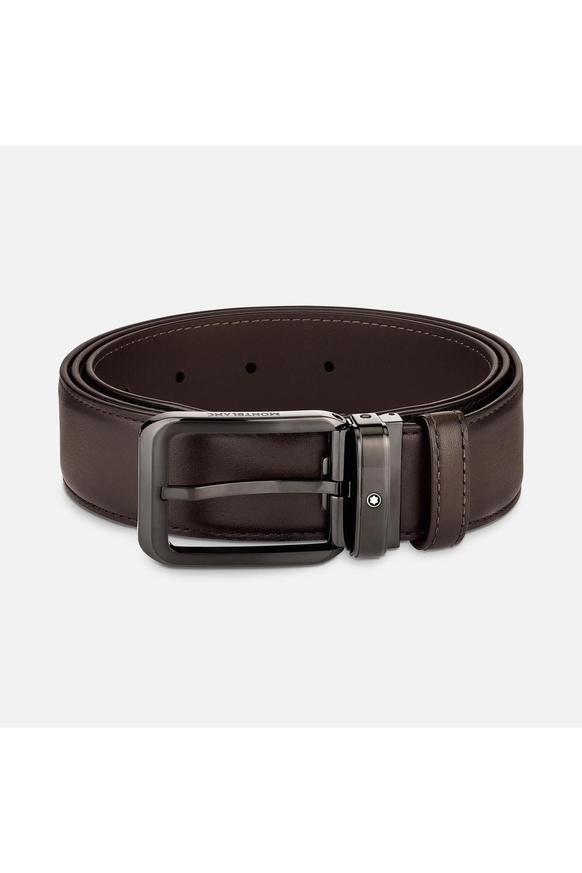 کمربند چند رنگ مردانه قهوه 35 میلی متر Mont Blanc