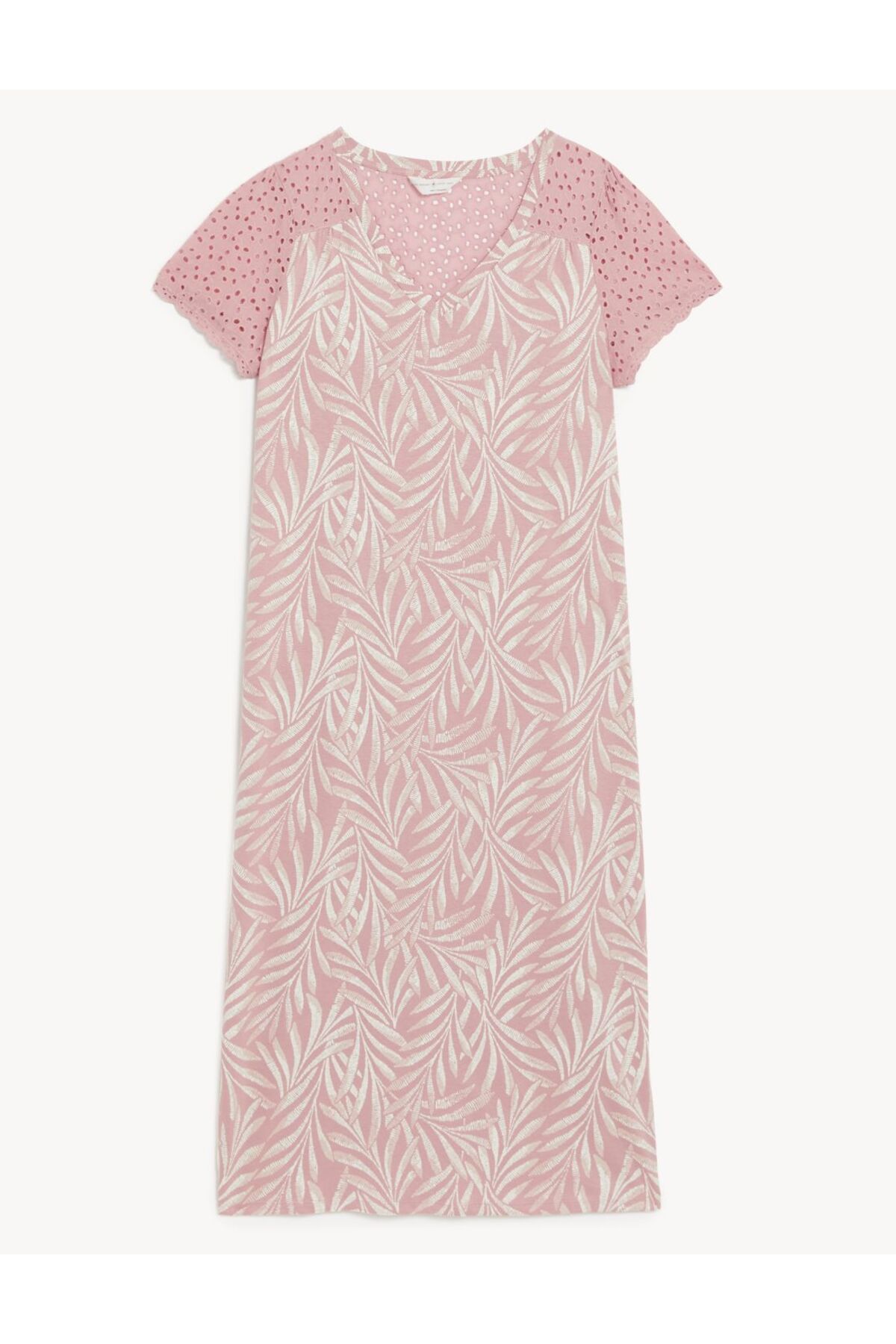 Marks & Spencer Saf Pamuklu İşleme Detaylı Gecelik