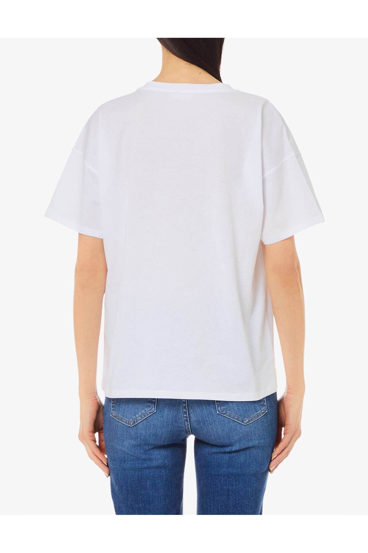 Liu Jo-Tricou de damă cu gât rotund cu detaliu de piatră albă - mânecă scurtă WF4104J5904-N9885 3