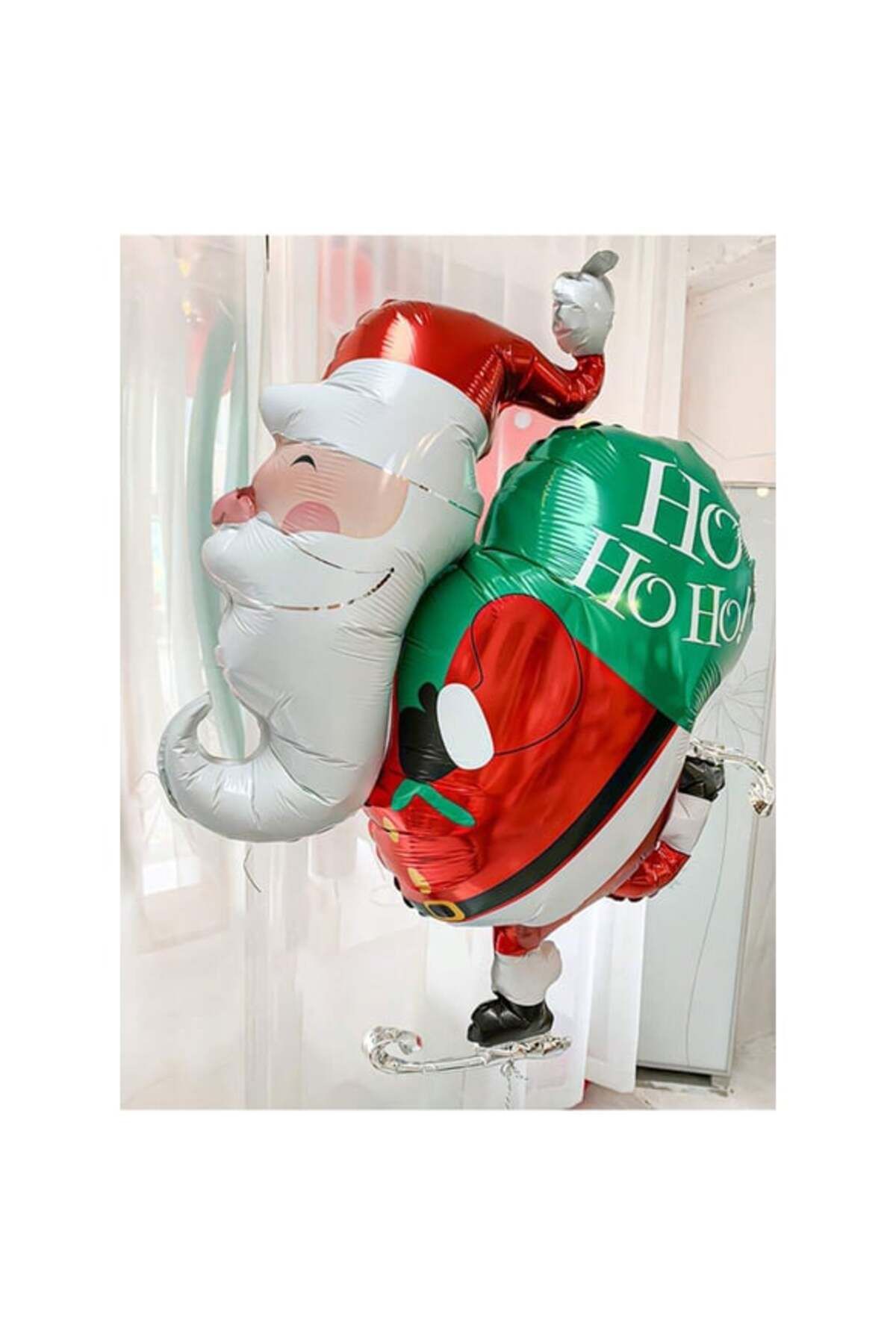 kidspartim-Christmas Ice Skating Santa Claus Gift Foil Balloon with Sack 79X89 cm 4