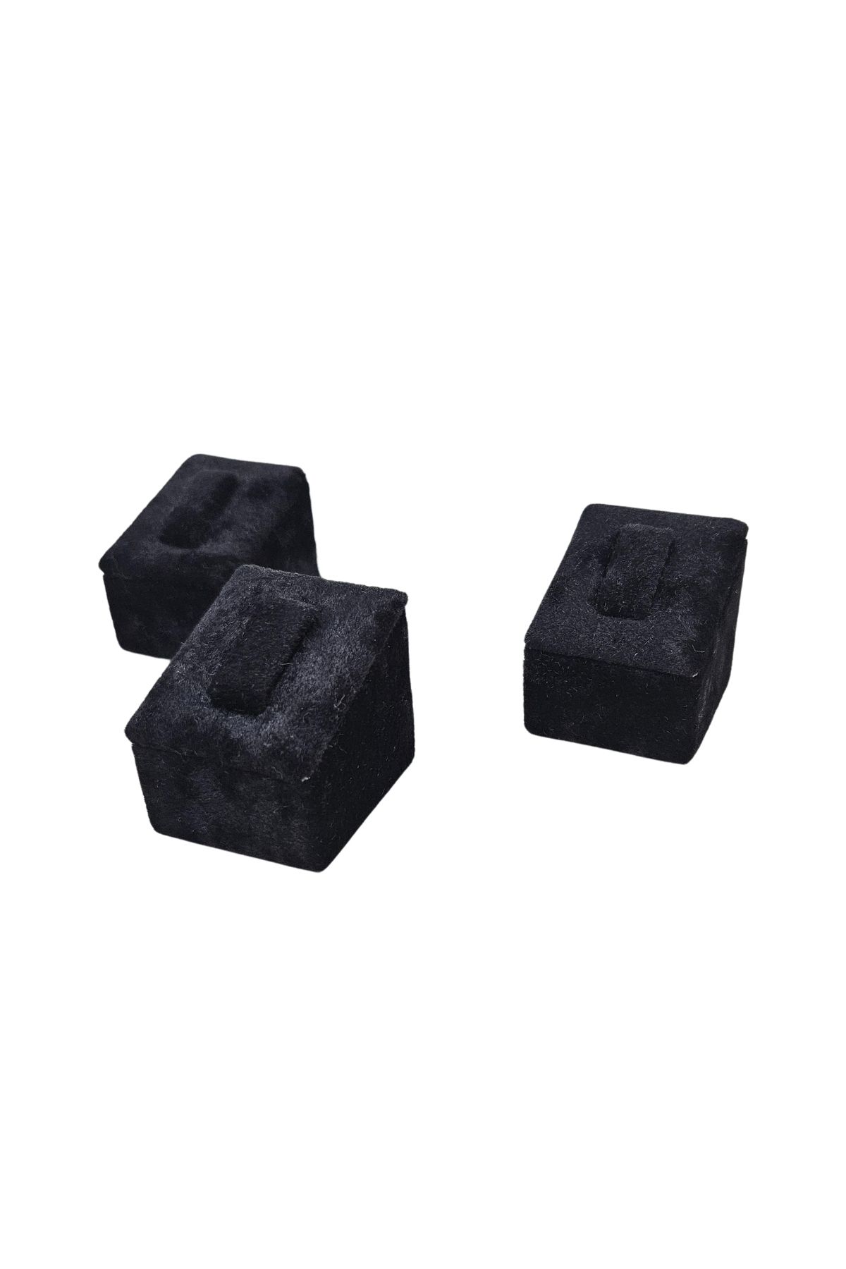 teknotrust Süet yüzük standı üçlü, 3x3,5 cm, şık ve kullanışlı set