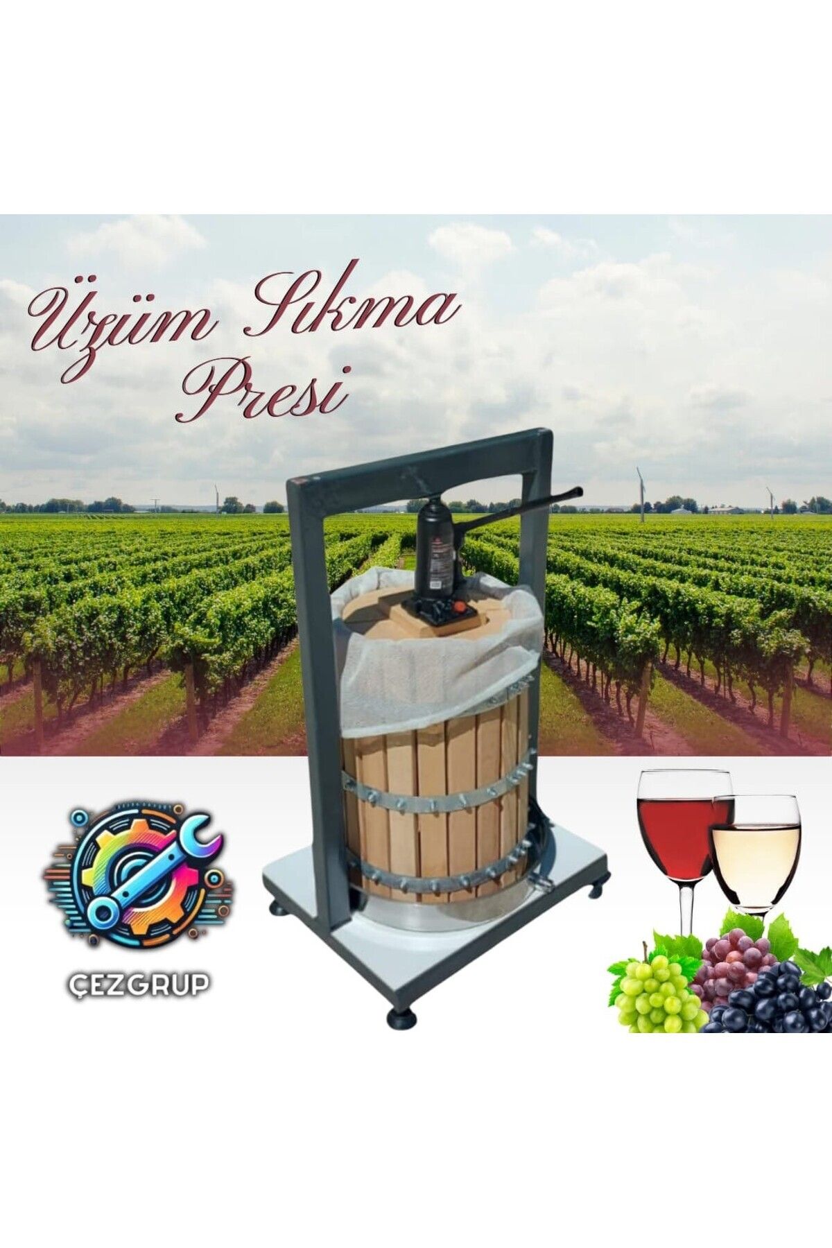 çezgrup Üzüm (meyve) Sıkma Presi / - Yns 24 - ( 24 Litre )