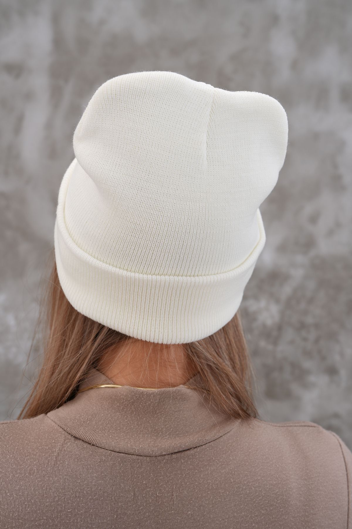 Glove workshop-Unisex Beanie Beret with Love Logo (Innocence) - Cream 6