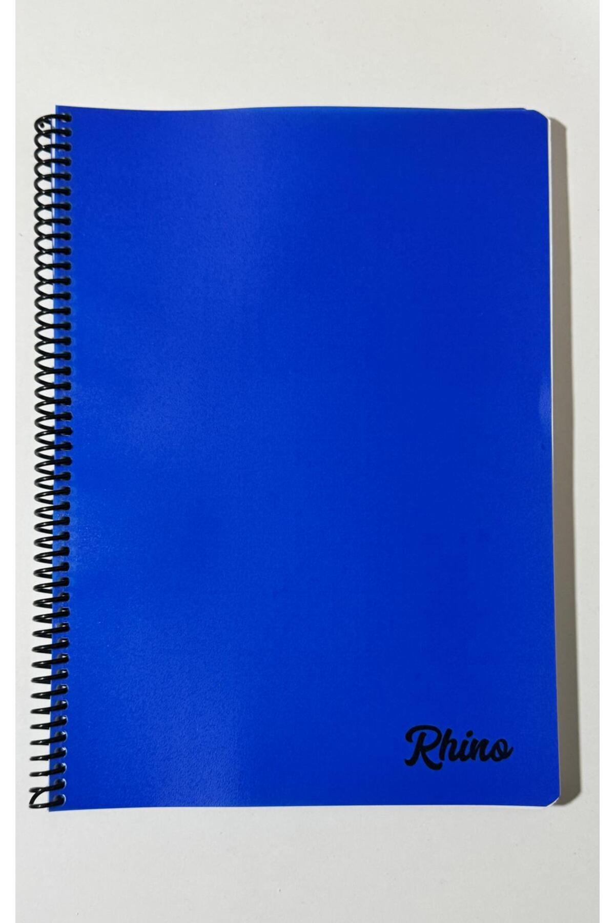 Rhino A4 96 Yaprak Spiralli Telli Kapak PP Kareli Lacivert Okul